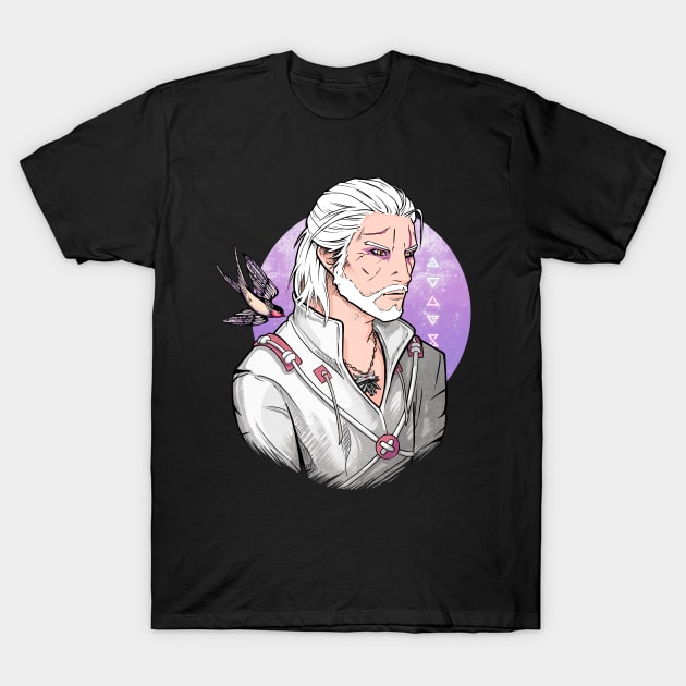 White Wolf and Swallow [LILAC] T-Shirt by Lix